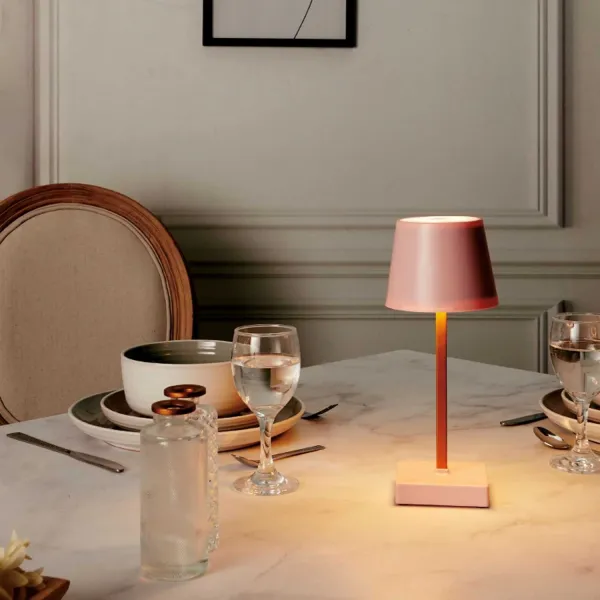 HowHomely LED lampa STELO TOUCH ružová/zlatá