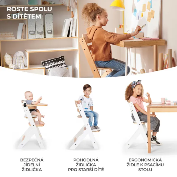 Jedálenská stolička Kinderkraft Enock Farba: Beige