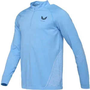 CASTORE SEAMLESS 1/4 ZIP LS TOP Pánske športové tričko, svetlomodrá, veľkosť
