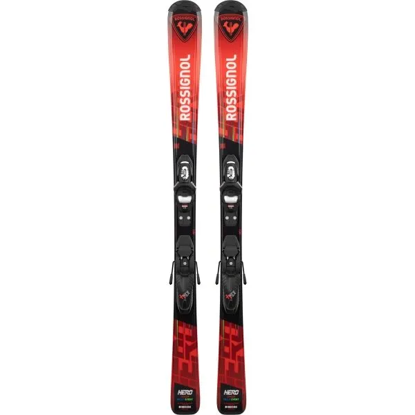 Rossignol HERO JR 100-140 KID-X + KID 4 GW Juniorské zjazdové lyže, červená, veľkosť