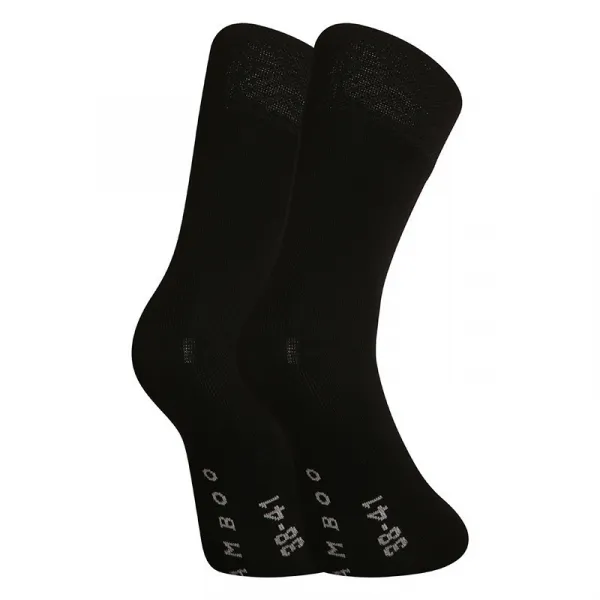 3PACK ponožky Gino bambusové bezšvové čierne (82003) S