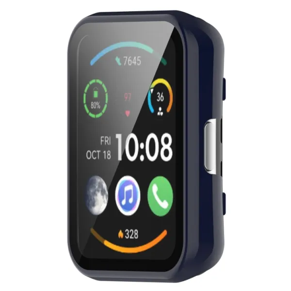PC FULL COVER Plastový kryt so sklom pre Huawei Watch Fit 2 / Fit 2 Active modrý