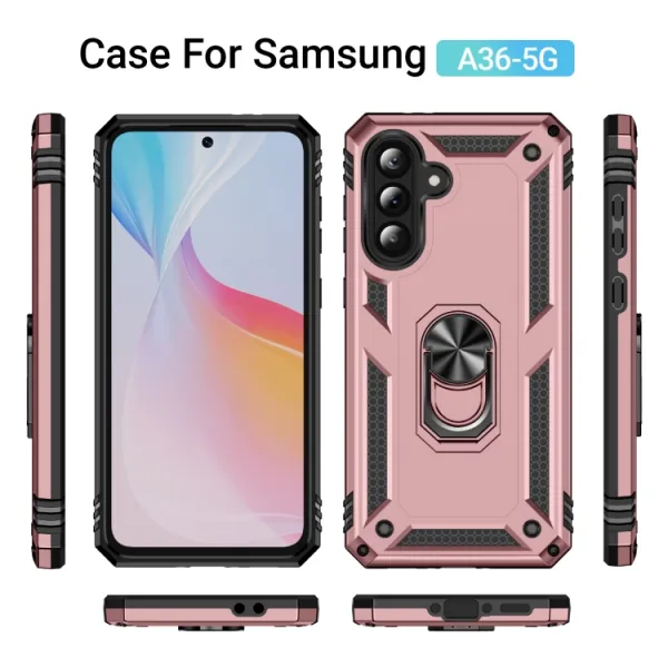 RING Kryt s držiakom pre Samsung Galaxy A36 ružový