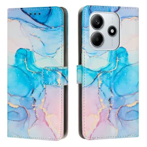 ART MARBLE Peňaženkový kryt pre Xiaomi Redmi Note 14 5G BLUE PINK