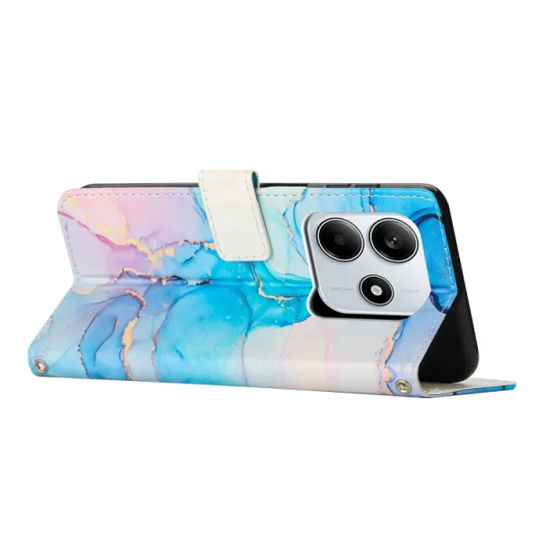 ART MARBLE Peňaženkový kryt pre Xiaomi Redmi Note 14 5G BLUE PINK