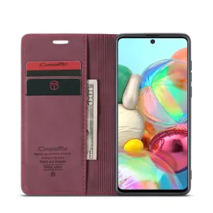 CASEME Flipové puzdro pre Samsung Galaxy A71 bordové