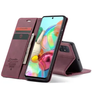 CASEME Flipové puzdro pre Samsung Galaxy A71 bordové