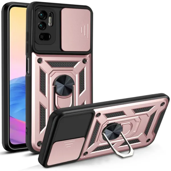 RING Obal s držiakom pre Xiaomi Redmi Note 10 5G ružový