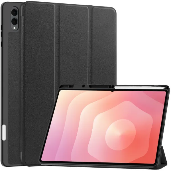 LEATHER Zaklápací kryt pre Samsung Galaxy Tab S11 Ultra čierny