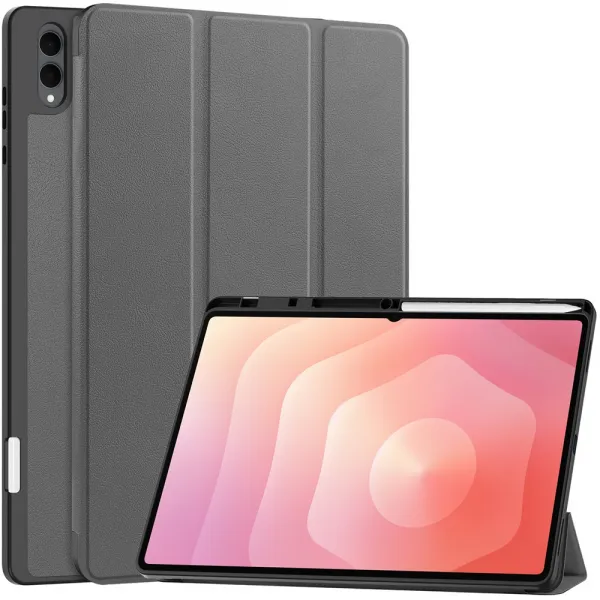 LEATHER Zaklápací kryt pre Samsung Galaxy Tab S11 Ultra šedý