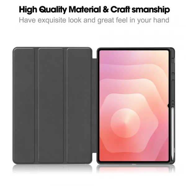 LEATHER Zaklápací kryt pre Samsung Galaxy Tab S11 Ultra modrý