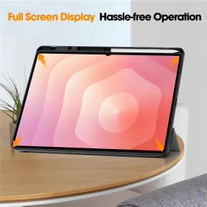 LEATHER Zaklápací kryt pre Samsung Galaxy Tab S11 Ultra šedý