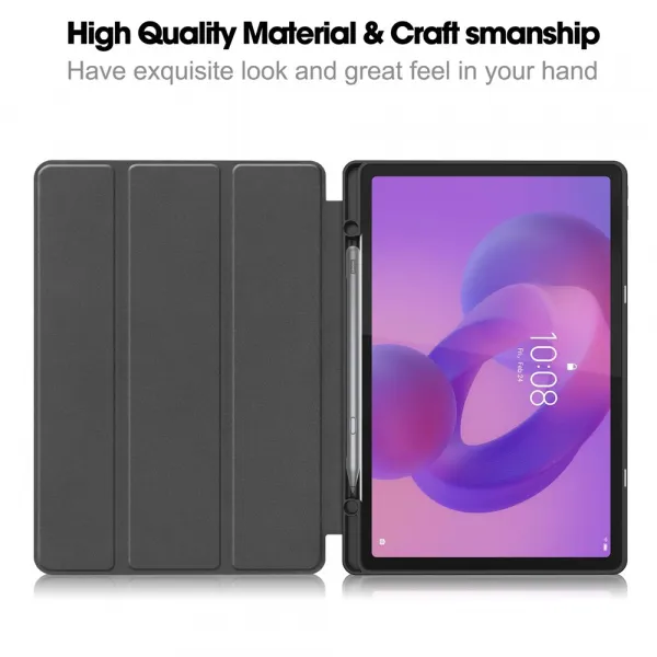 LEATHER Zaklápací kryt pre Lenovo Idea Tab Plus / Tab K12 modrý
