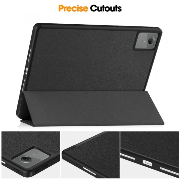 LEATHER Zaklápací kryt pre Lenovo Idea Tab Plus / Tab K12 čierny
