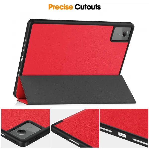 LEATHER Zaklápací kryt pre Lenovo Idea Tab Plus / Tab K12 červený