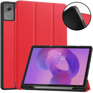LEATHER Zaklápací kryt pre Lenovo Idea Tab Plus / Tab K12 červený