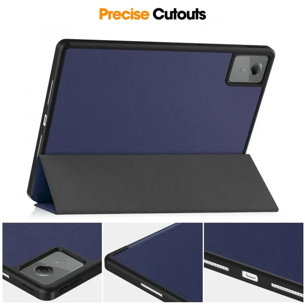 LEATHER Zaklápací kryt pre Lenovo Idea Tab Plus / Tab K12 modrý