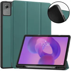 LEATHER Zaklápací kryt pre Lenovo Idea Tab Plus / Tab K12 zelený