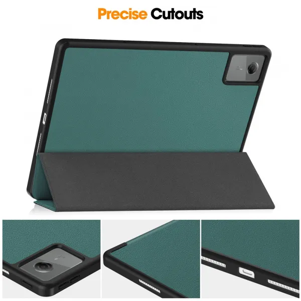 LEATHER Zaklápací kryt pre Lenovo Idea Tab Plus / Tab K12 zelený