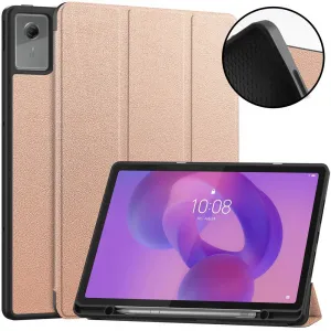 LEATHER Zaklápací kryt pre Lenovo Idea Tab Plus / Tab K12 ROSE GOLD