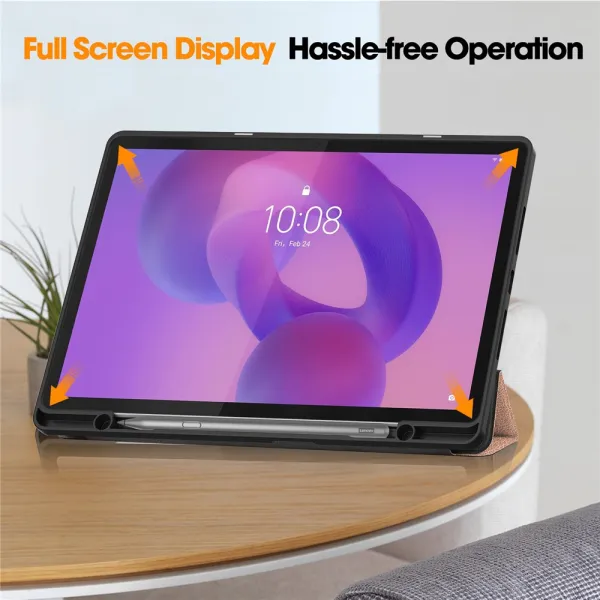 LEATHER Zaklápací kryt pre Lenovo Idea Tab Plus / Tab K12 ROSE GOLD