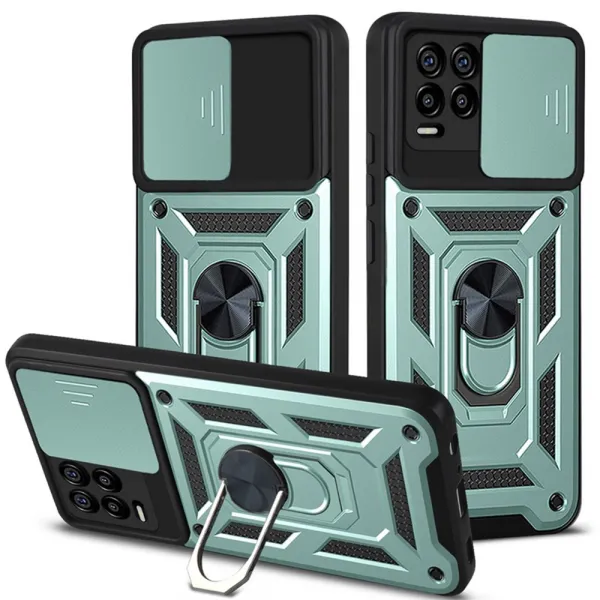 RING CAMERA Kryt s držiakom pre Realme 8 / Realme 8 Pro zelený