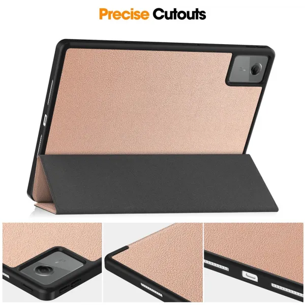 LEATHER Zaklápací kryt pre Lenovo Idea Tab Plus / Tab K12 ROSE GOLD