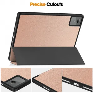 LEATHER Zaklápací kryt pre Lenovo Idea Tab Plus / Tab K12 ROSE GOLD