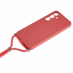 ROPE Kryt so šnúrkou Samsung Galaxy S25 FE červený