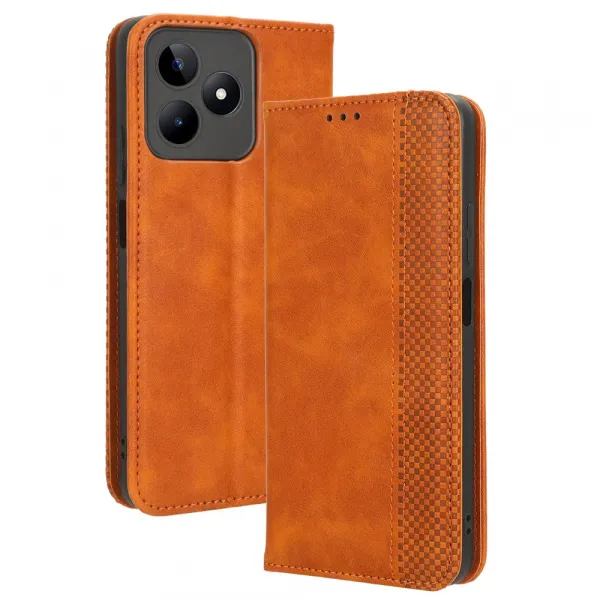 BUSINESS Peňaženkový kryt pre Realme Note 50 hnedý