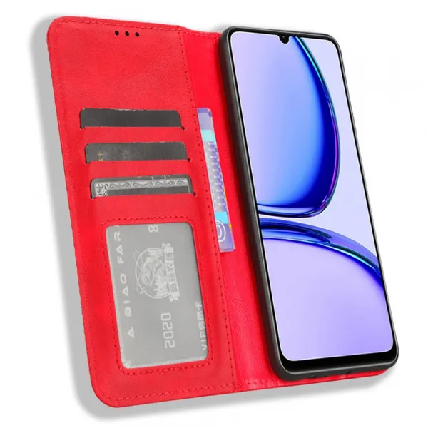 BUSINESS Peňaženkový kryt pre Realme Note 50 červený