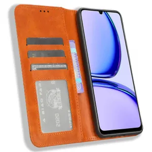 BUSINESS Peňaženkový kryt pre Realme Note 50 hnedý