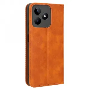 BUSINESS Peňaženkový kryt pre Realme Note 50 hnedý
