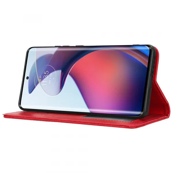 BUSINESS Peňaženkové puzdro pre Motorola Edge 30 Fusion červené