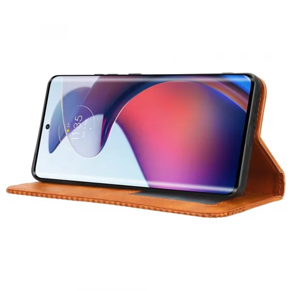 BUSINESS Peňaženkové puzdro pre Motorola Edge 30 Fusion hnedé