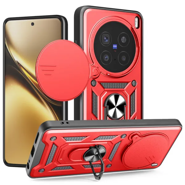 RING CAMERA Kryt s držiakom pre Vivo X200 Pro 5G červený