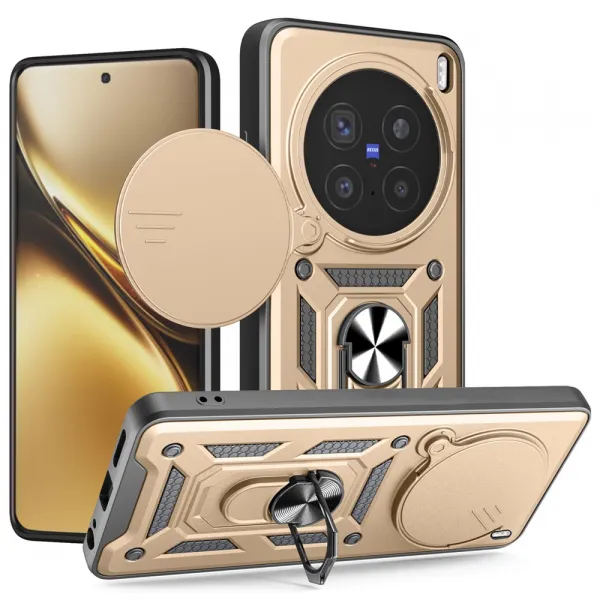 RING CAMERA Kryt s držiakom pre Vivo X200 Pro 5G zlatý