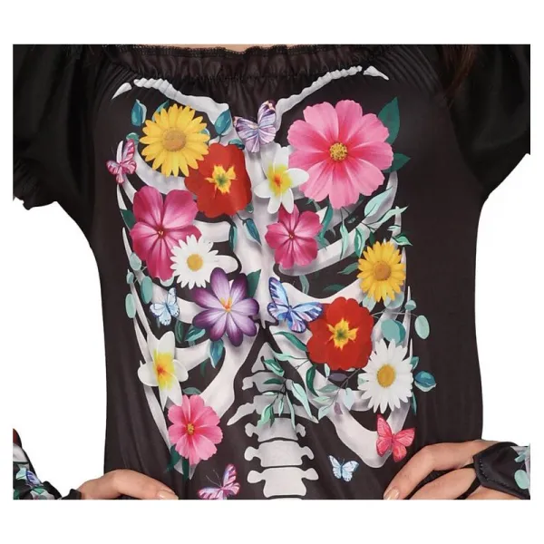 Guirca Kostým Day of the Dead Catrina kvety S 36-38