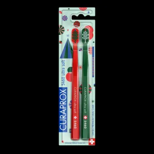 Curaprox 5460 Ultra Soft Christmas Edition zubné kefky 2 ks