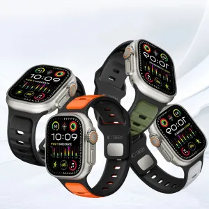 Tech-Protect Iconband Line remienok na Apple Watch 44/45/46/49mm, black/orange
