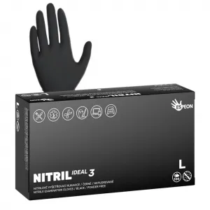 Espeon Nitril Ideal3 Black nitrilové nepudrované rukavice veľkosť L 100 ks