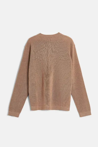 Sveter Woolrich Micro Stitch Crewneck Gold Khaki