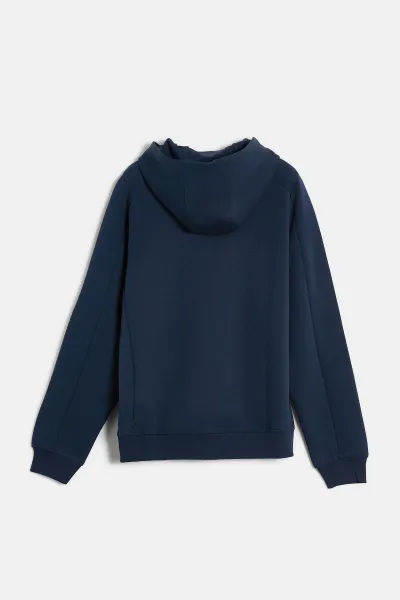 Mikina Woolrich Tech Full-Zip Hoodie Melton Blue