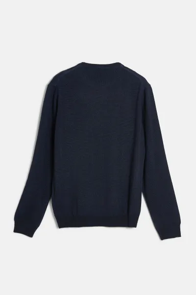 Sveter Woolrich Gd Knitted Crewneck Melton Blue