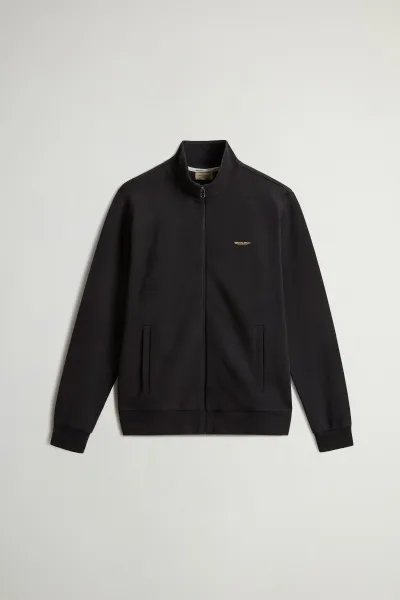 Mikina Woolrich Logo Interlock Track Black