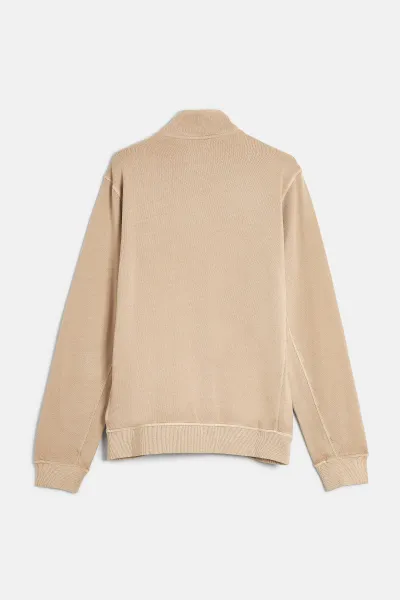 Mikina Woolrich Garment Dyed Full-Zip Track White Pepper