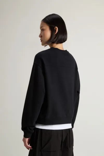 Mikina Woolrich Winter Fleece Crewneck Black
