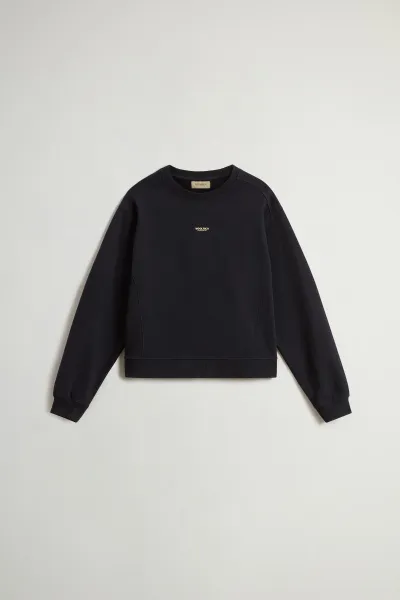 Mikina Woolrich Winter Fleece Crewneck Black