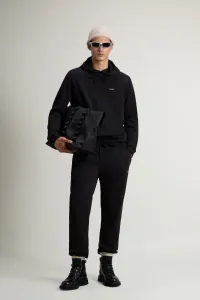 Mikina Woolrich Logo Interlock Hoodie Black