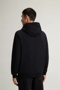 Mikina Woolrich Logo Interlock Hoodie Black